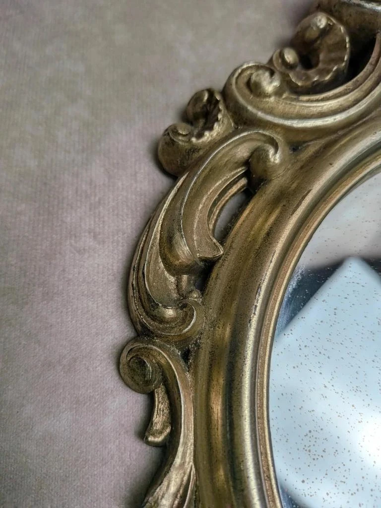 Vintage style baroque rocaille golden wall mirror – photo 5